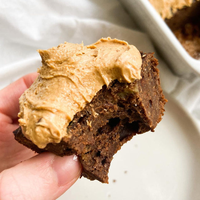 FUDGEY BROWNIES WITH CASHEW BUTTER FROSTING