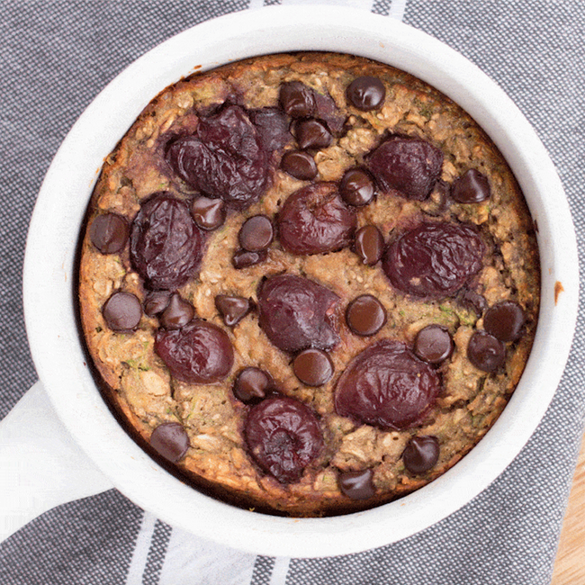 Chocolate Covered Cherry Baked Oatmeal Recipe