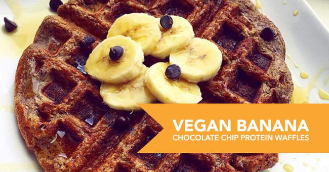 Vegan Banana Chocolate Chip Protein Waffles Recipe
