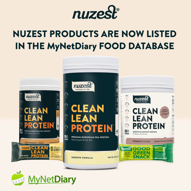 Nuzest Products Are Now Listed in the MyNetDiary Food Database