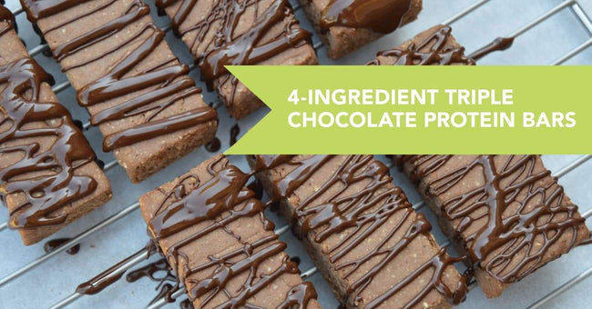 4-Ingredient Triple Chocolate Protein Bars Recipe