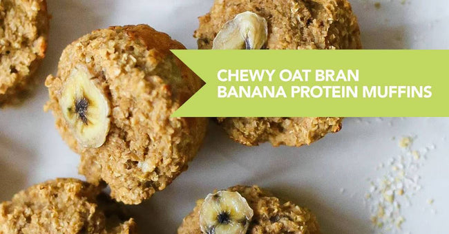 Chewy Oat Bran Banana Protein Muffins Recipe